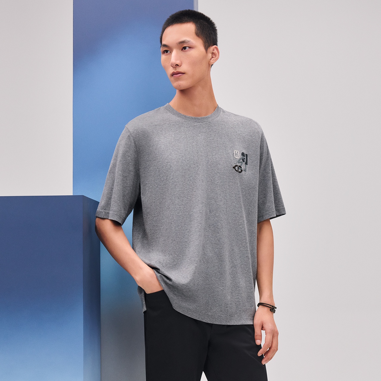 「正規品級」エルメス Hパズル Tシャツ レザーディテール グレー 詳細画像 1