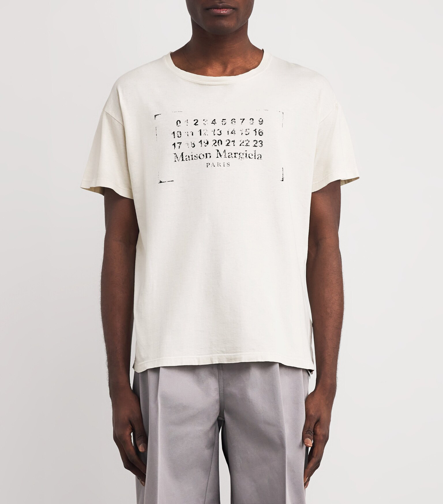 「正規品級」メゾン マルジェラ ホワイト スタンプ ロゴ Tシャツ 詳細画像 1