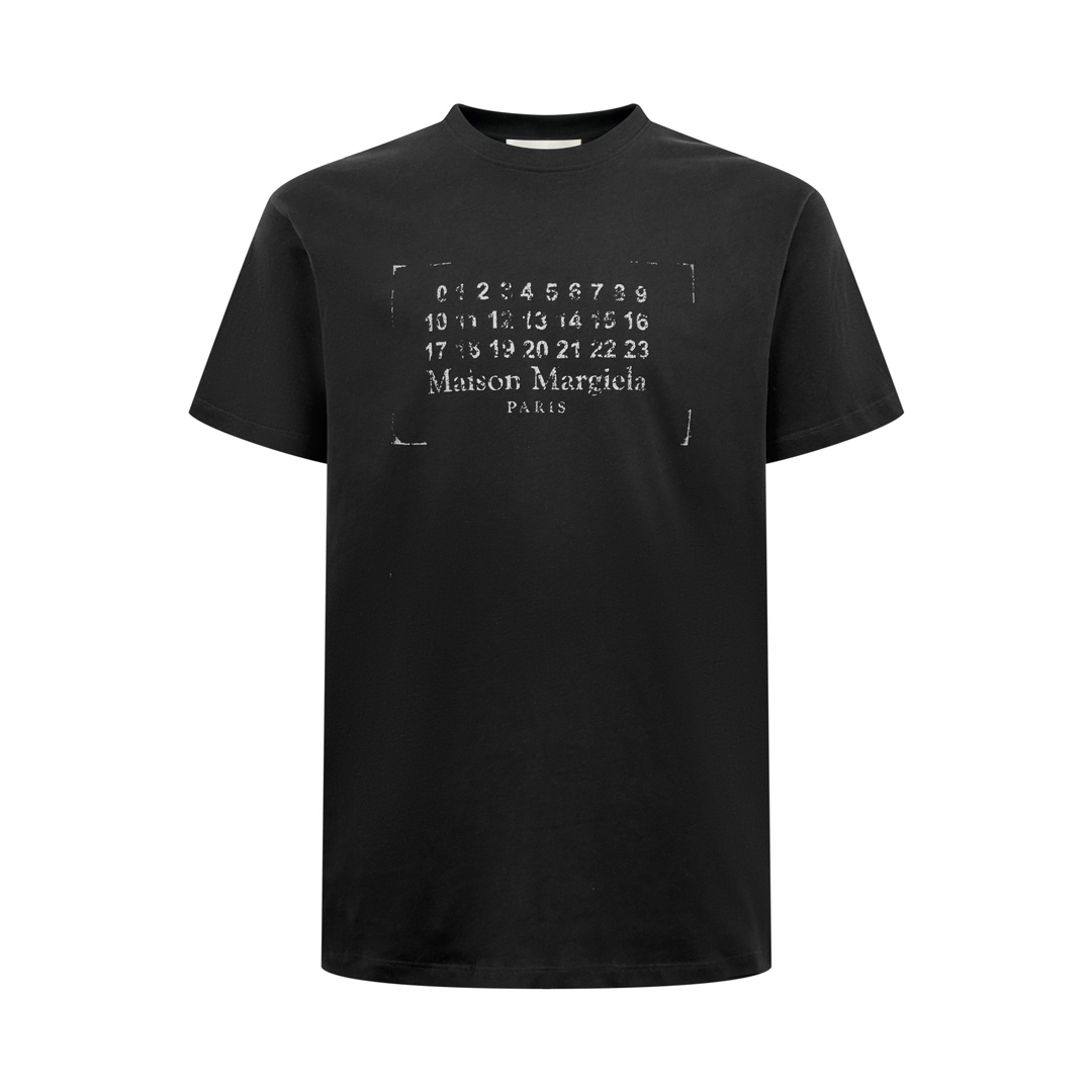 「正規品級」メゾン・マルジェラ ブラック スタンプ ロゴ Tシャツ 詳細画像 3