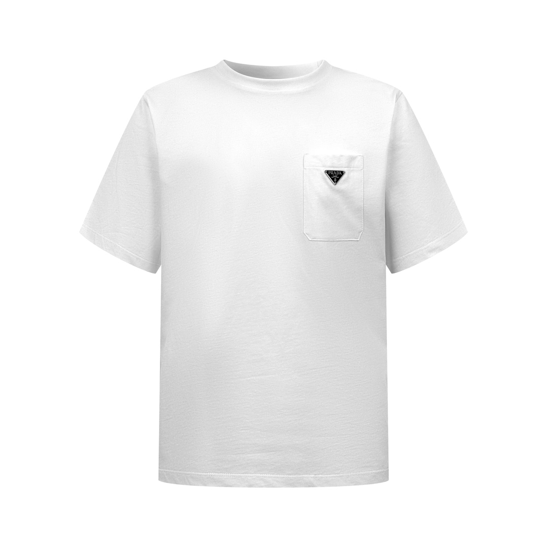 「正規品級」プラダ ポケット ホワイト ジャージー Tシャツ 詳細画像 3