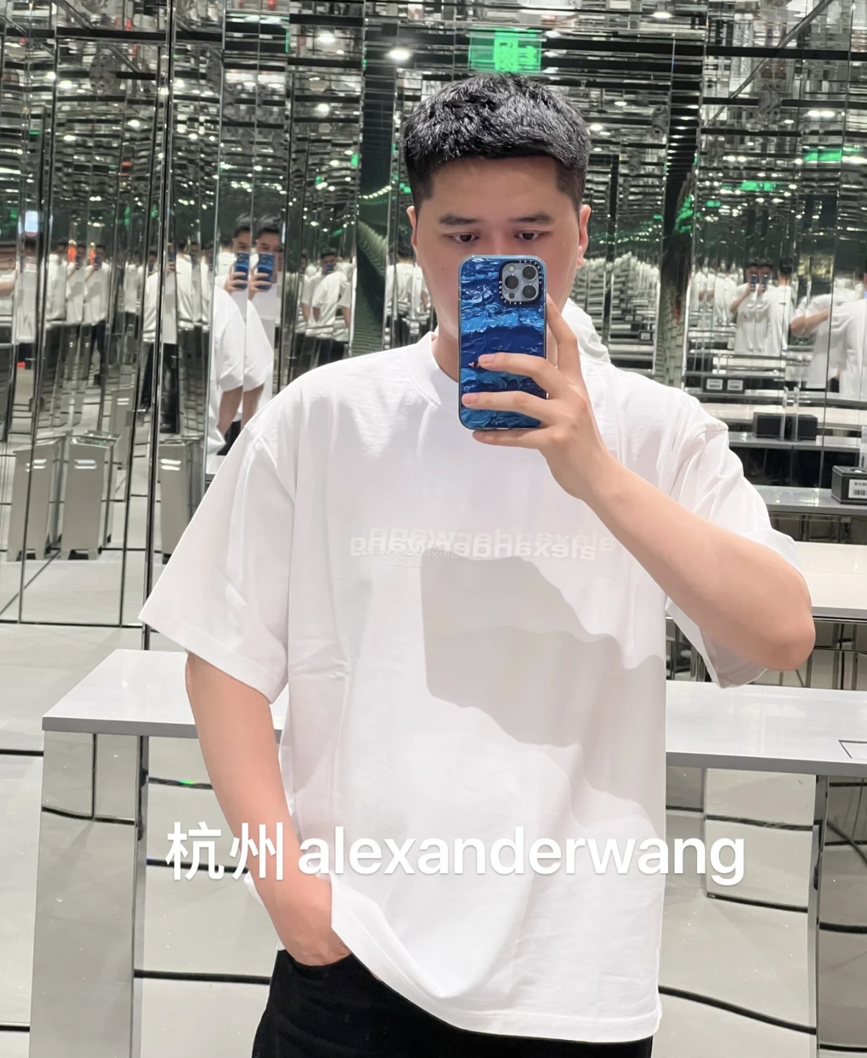 「正規品級」アレクサンダーワン ホワイトコットンオーバーサイズロゴTシャツ(ヴィンテージホワイト) 詳細画像 2