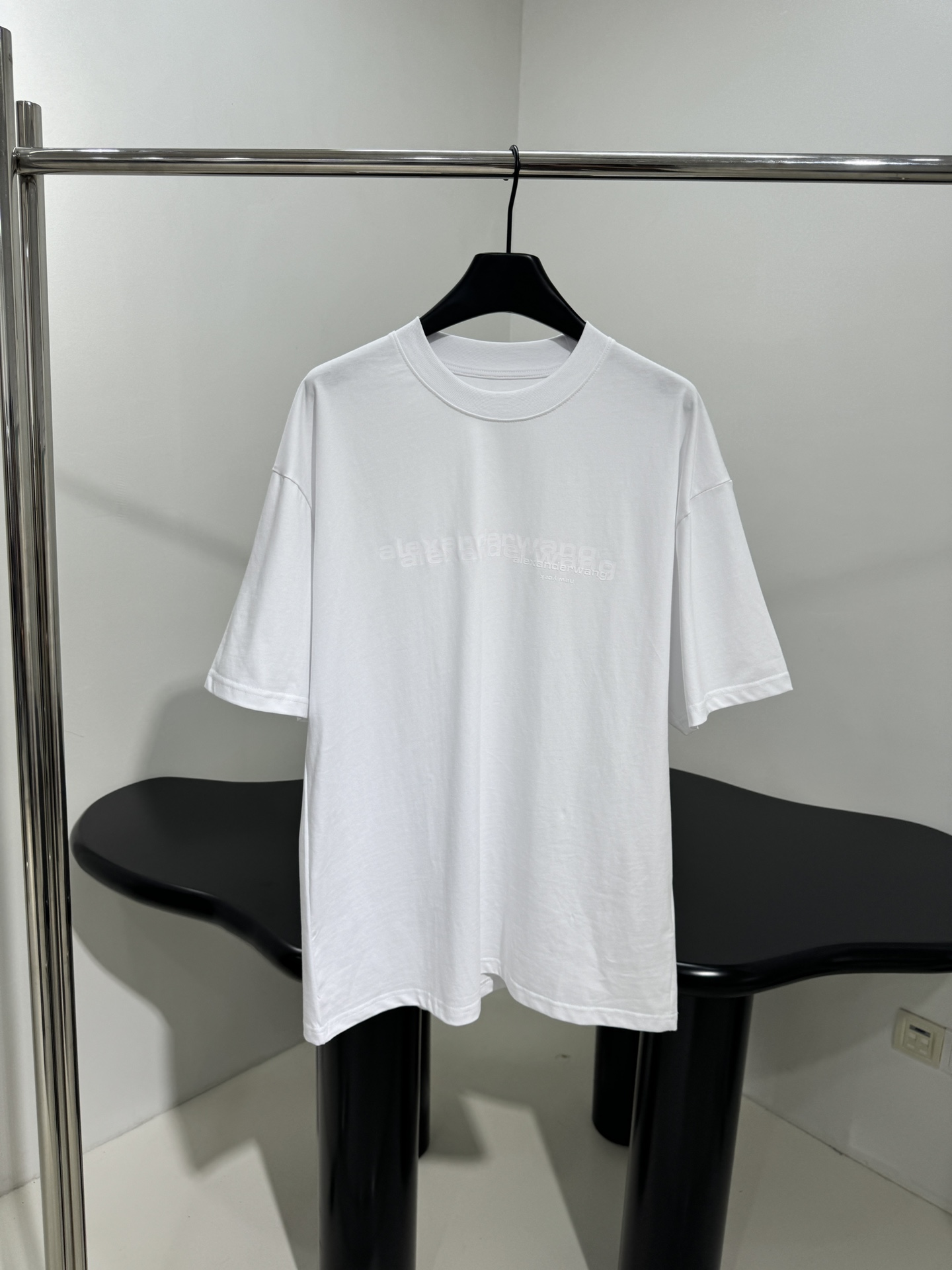 「正規品級」アレクサンダーワン ホワイトコットンオーバーサイズロゴTシャツ(ヴィンテージホワイト) 詳細画像 3