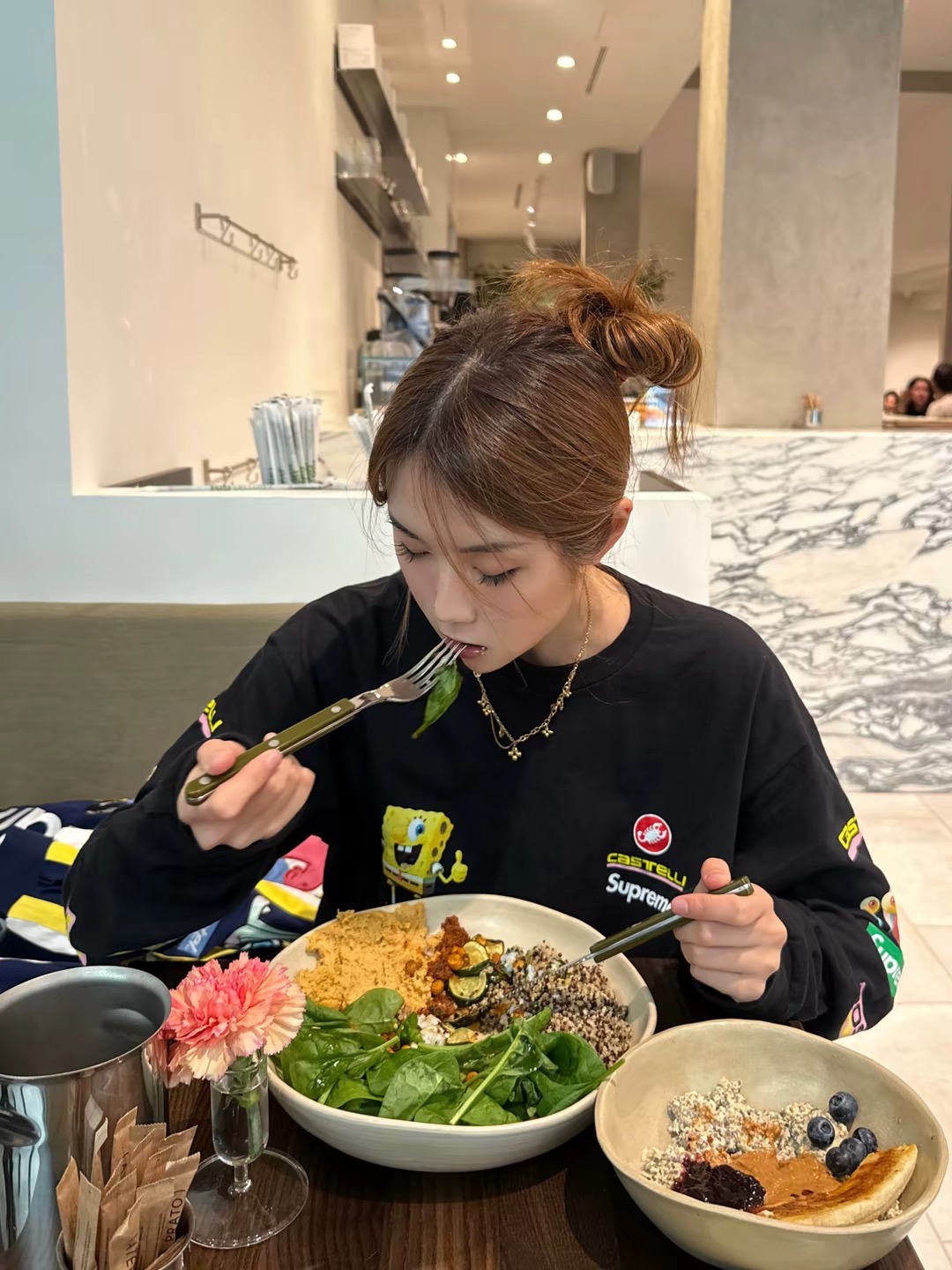 シュプリーム x スポンジ・ボブ カステッリ L/S Tシャツ ブラック 詳細画像 2