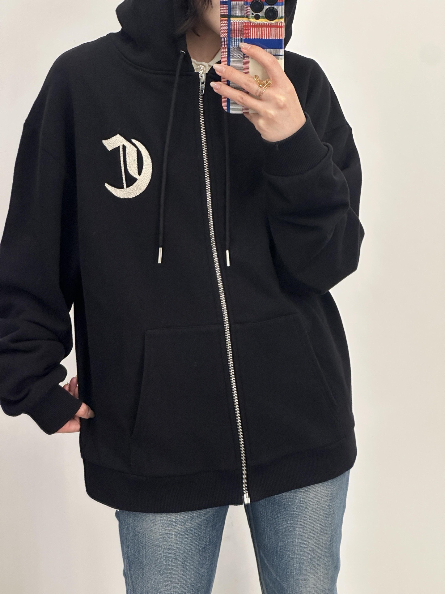 セリーヌ ゴシック レター エンブロイダリー ジップアップ フード付きジャケット 詳細画像 2