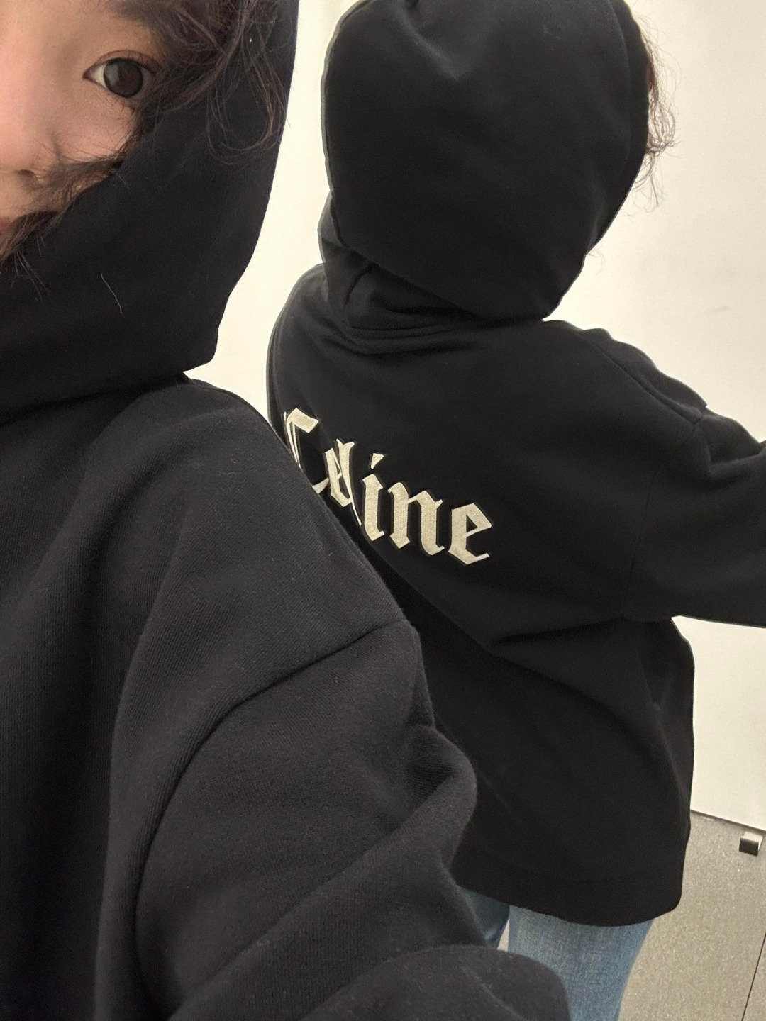セリーヌ ゴシック レター エンブロイダリー ジップアップ フード付きジャケット 詳細画像 1