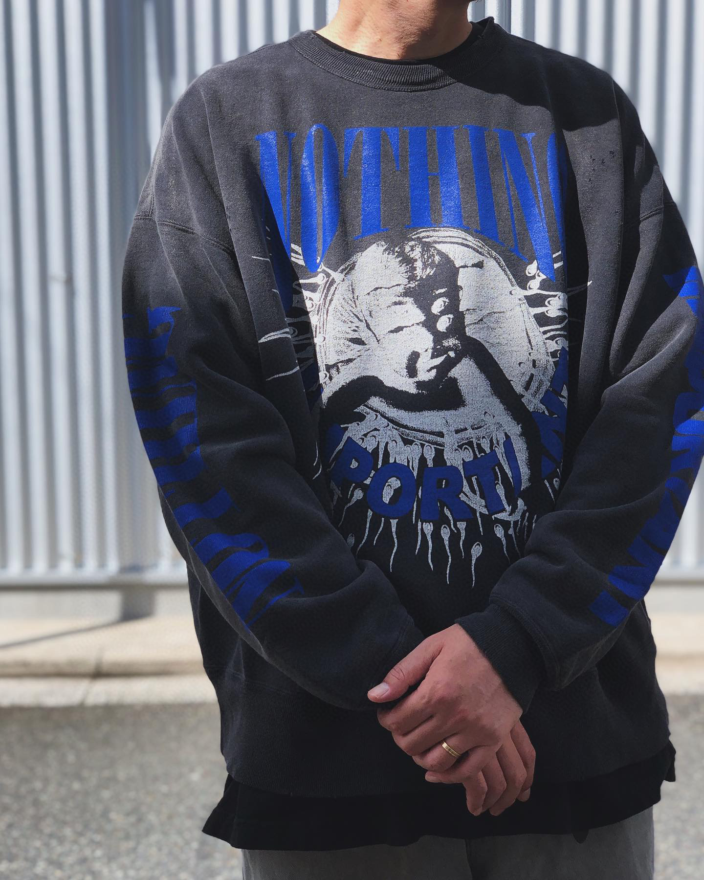 SAINT Mxxxxxx ベビータッドポールプリント クルーネック スウェットシャツ 詳細画像 1