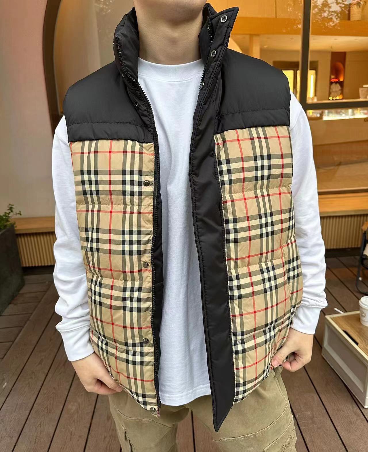 バーバリー チェックリバーシブルダウンベスト 詳細画像 1