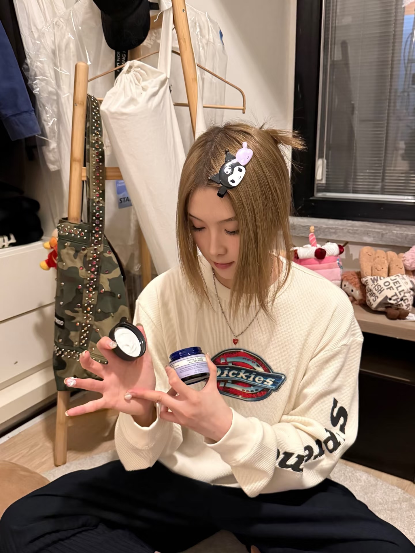 Supreme x Dickies ワッフル ウォーム ロングスリーブ シャツ、オフホワイト 詳細画像 1