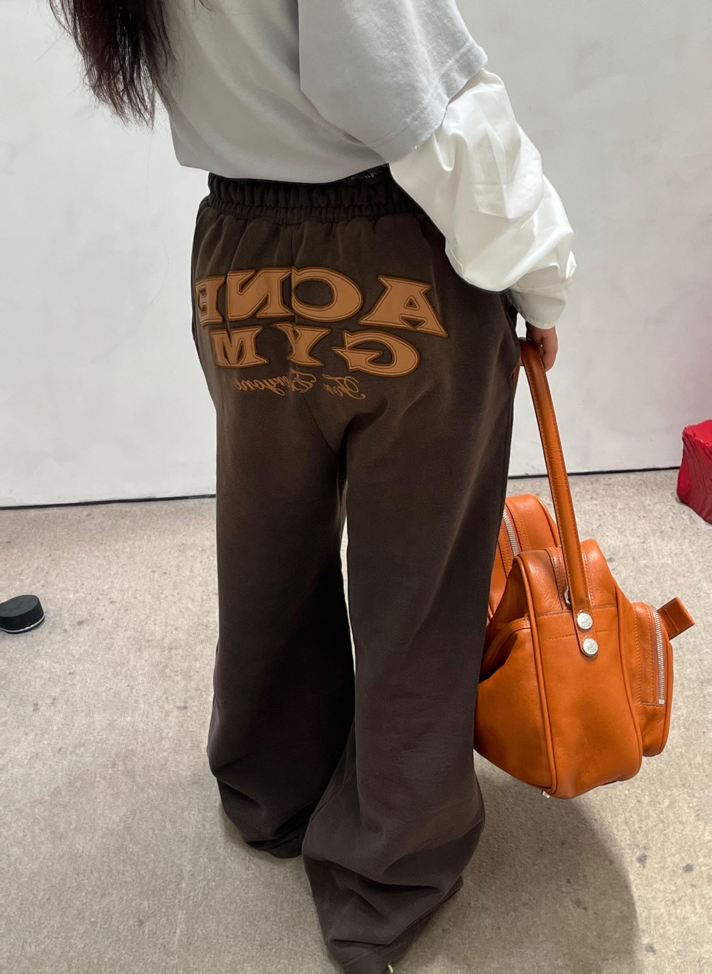 アクネ ストゥディオス ダメージ加工 フェイクツーピース ロゴパンツ 詳細画像 3