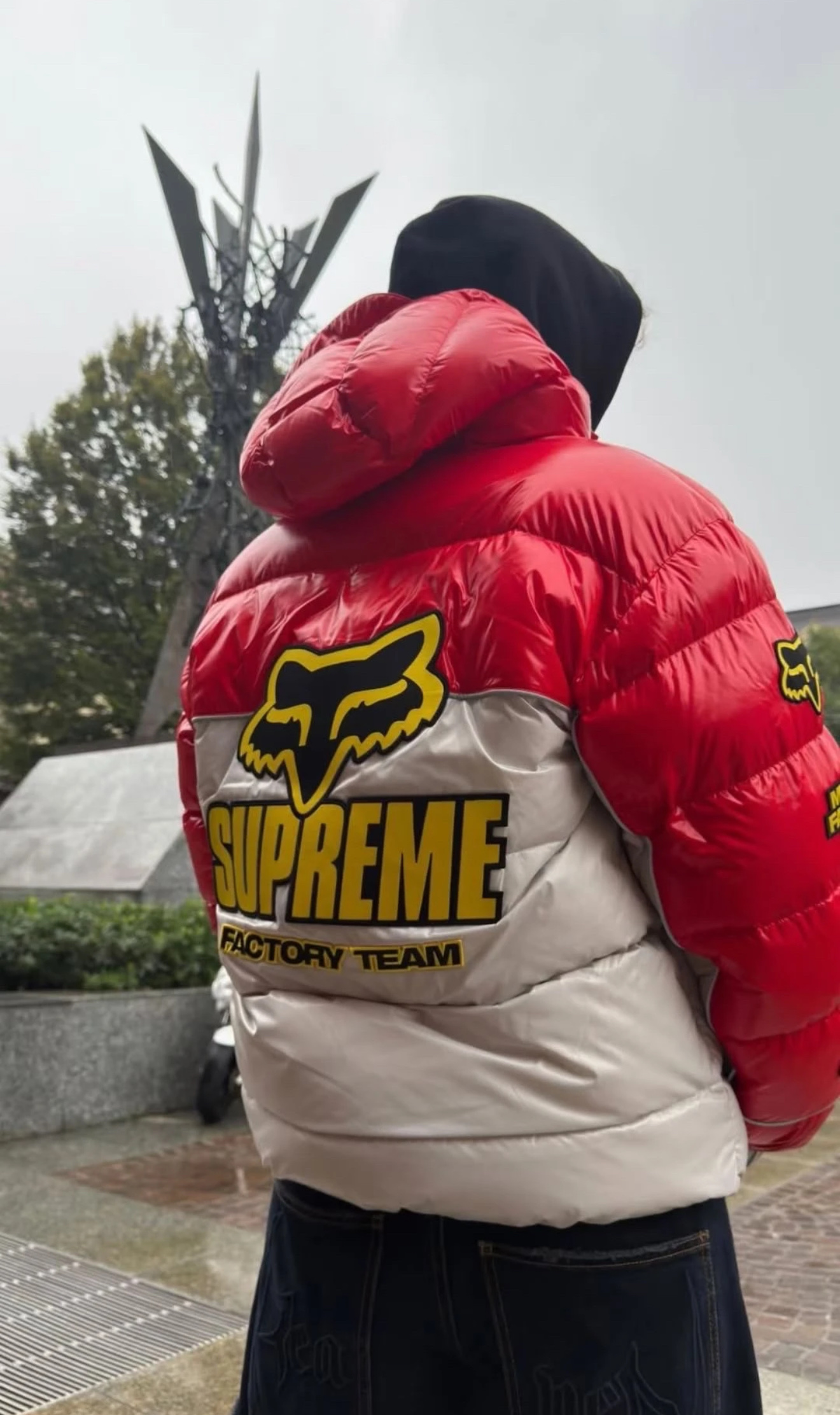 シュプリーム グロッシー フード付きダウンジャケット 詳細画像 1