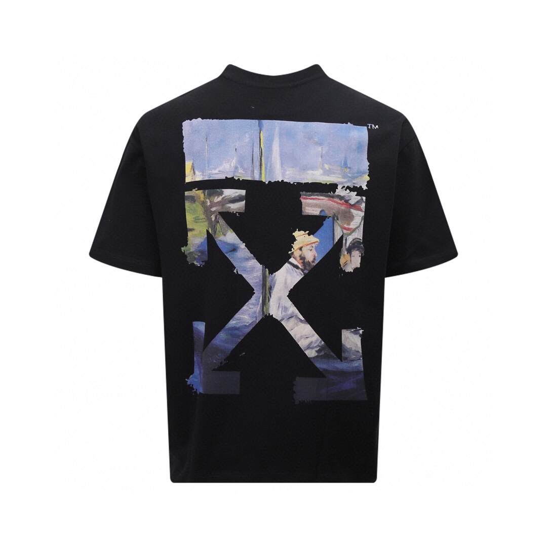 オフホワイト モネ アロー 半袖Tシャツ、ブラック 詳細画像 2