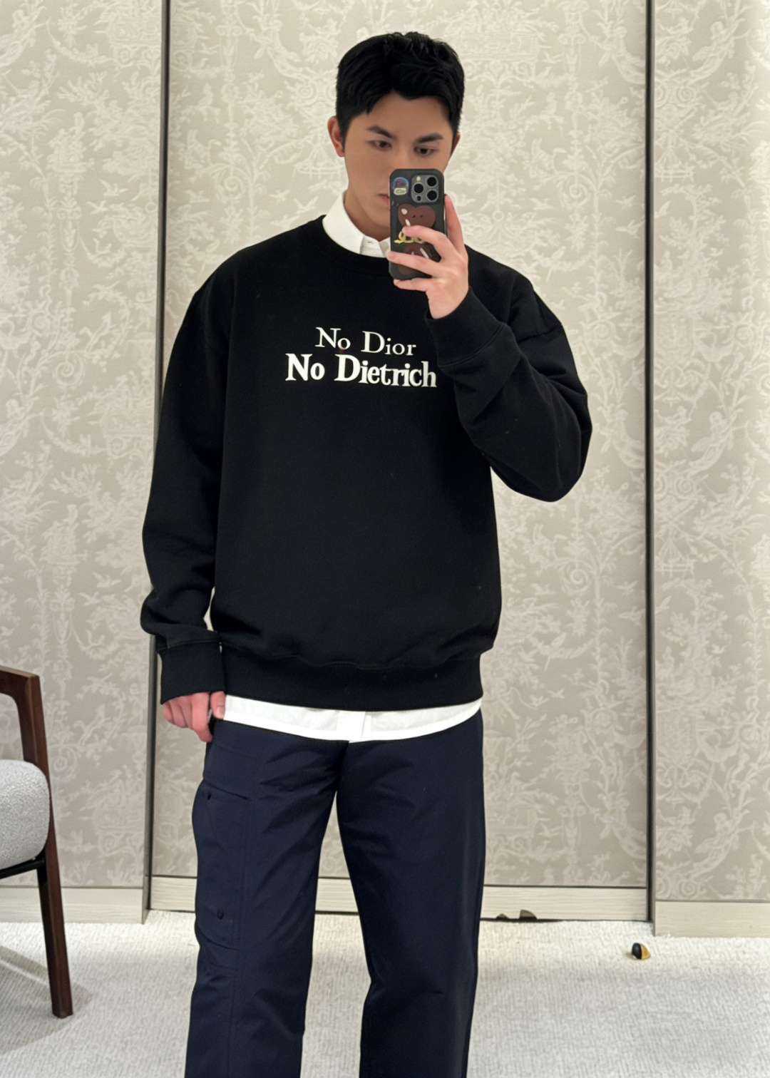 ディオール刺繍入りクルーネック スウェットシャツ 詳細画像 3