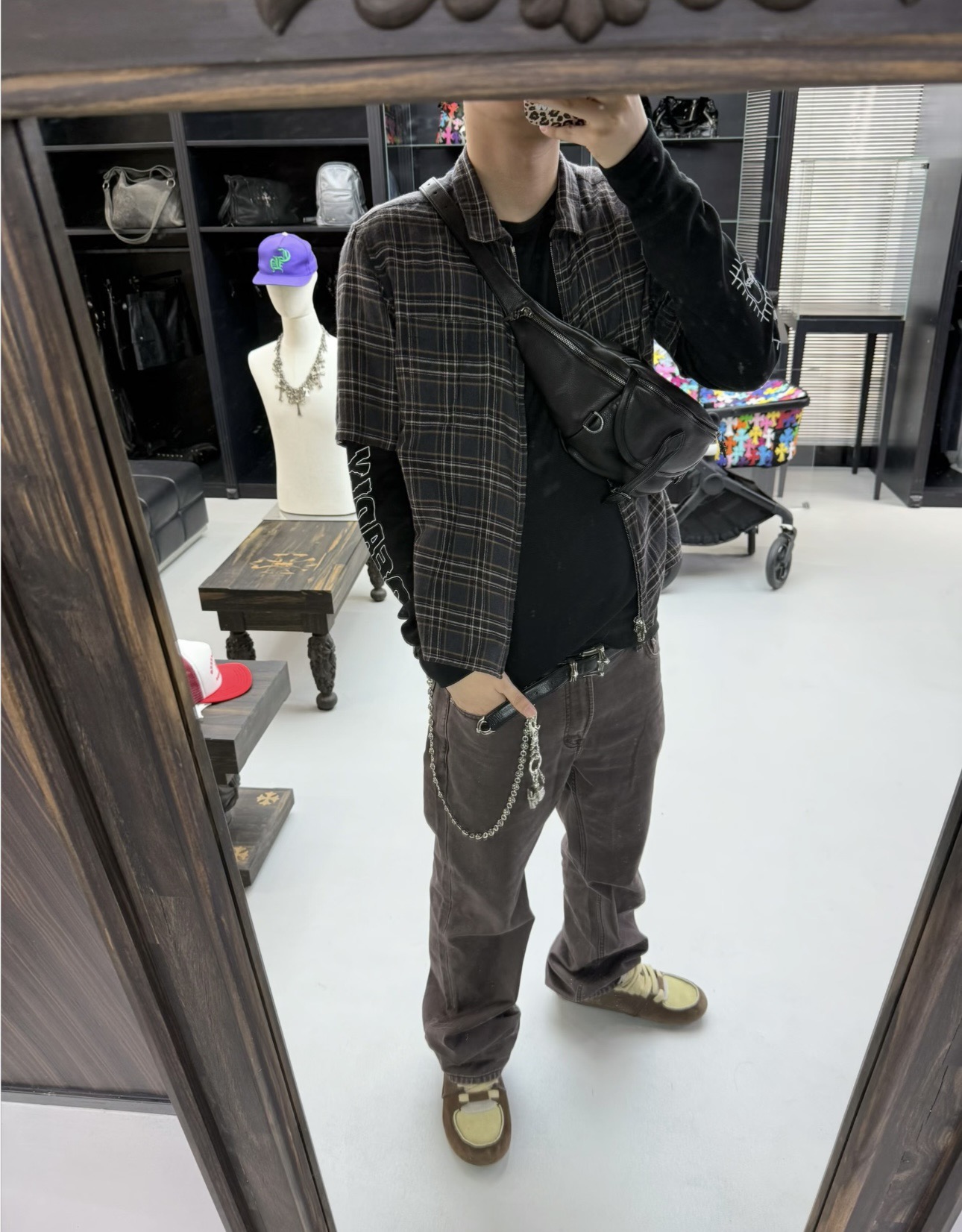クロムハーツのチェック柄半袖シャツ 詳細画像 2