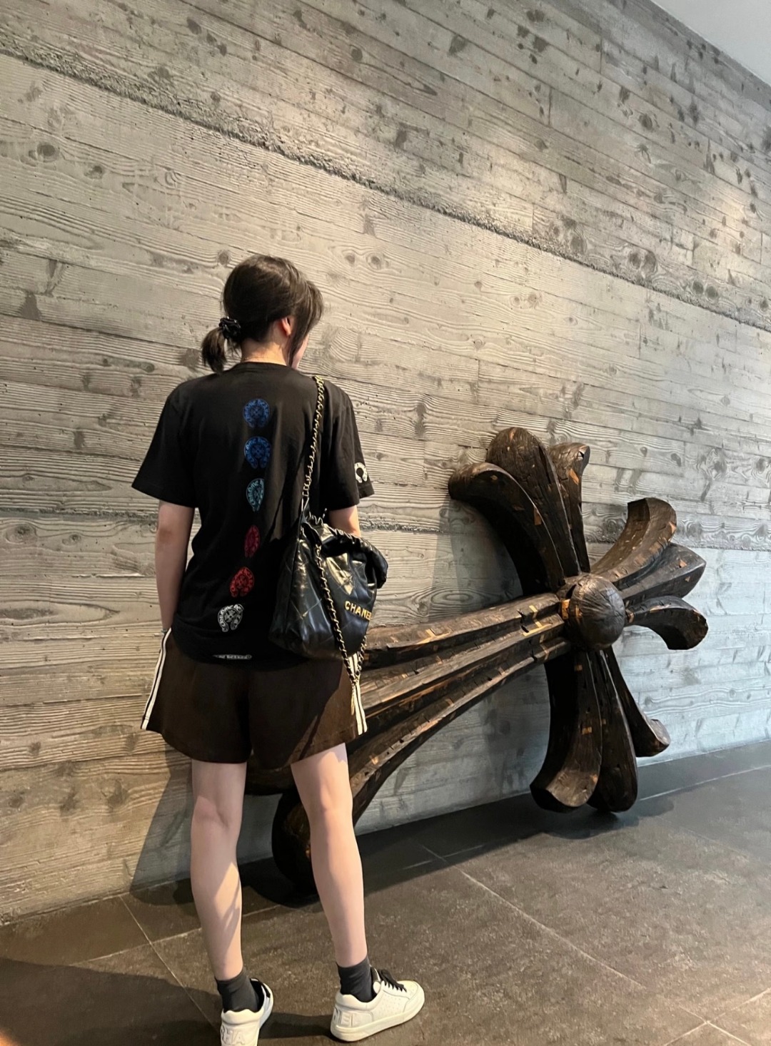 クロムハーツ マルチカラー クロスプリント 半袖Tシャツ、ブラック 詳細画像 1
