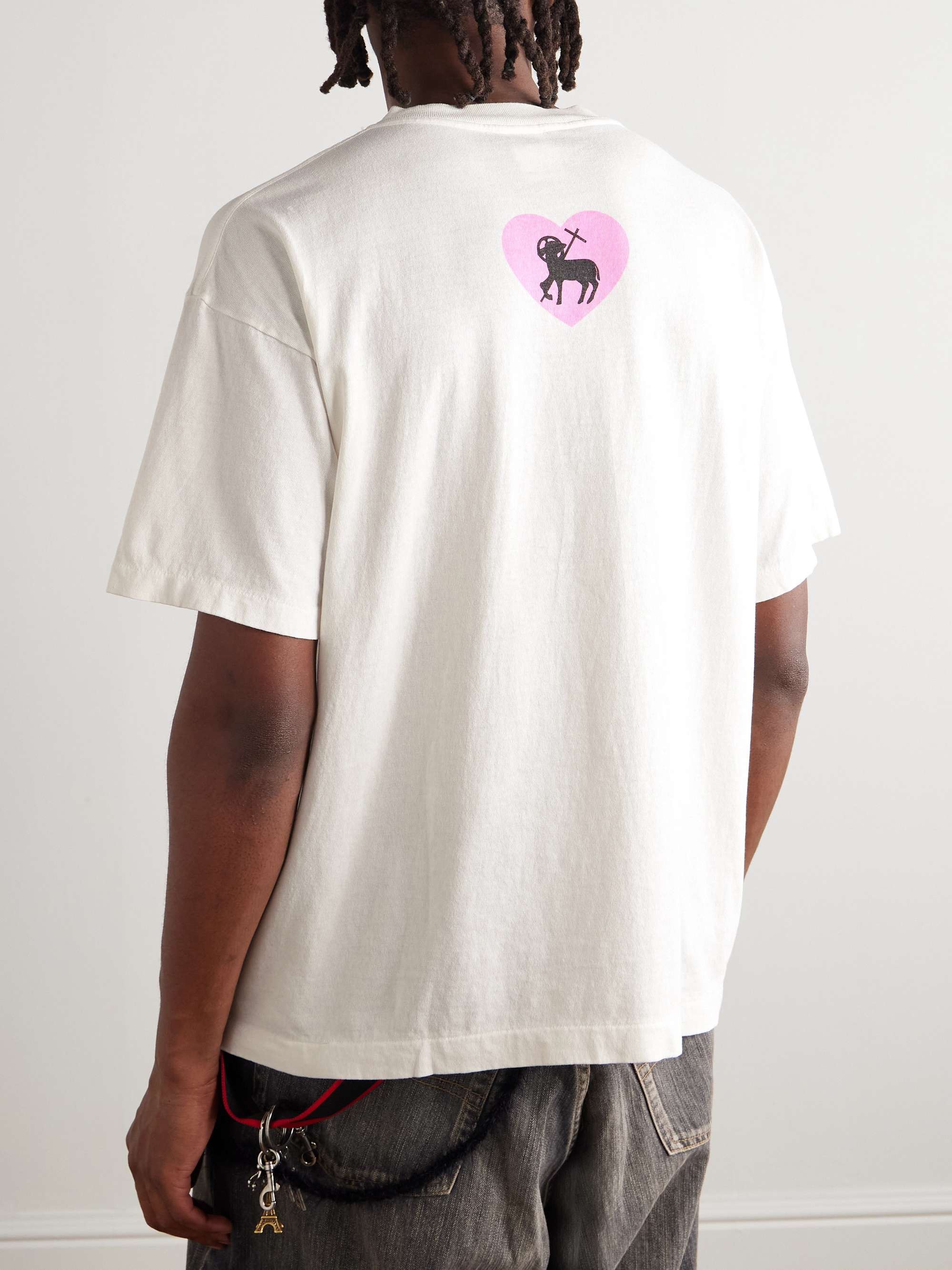 聖ミカエル ピンクハートプリント 半袖Tシャツ 詳細画像 2