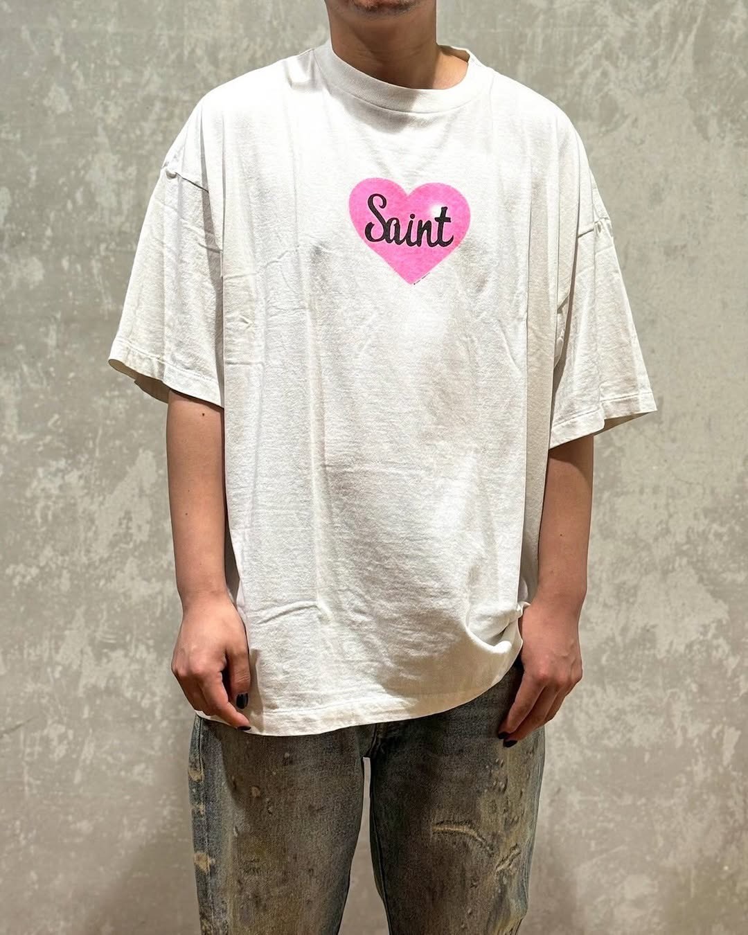 聖ミカエル ピンクハートプリント 半袖Tシャツ 詳細画像 3