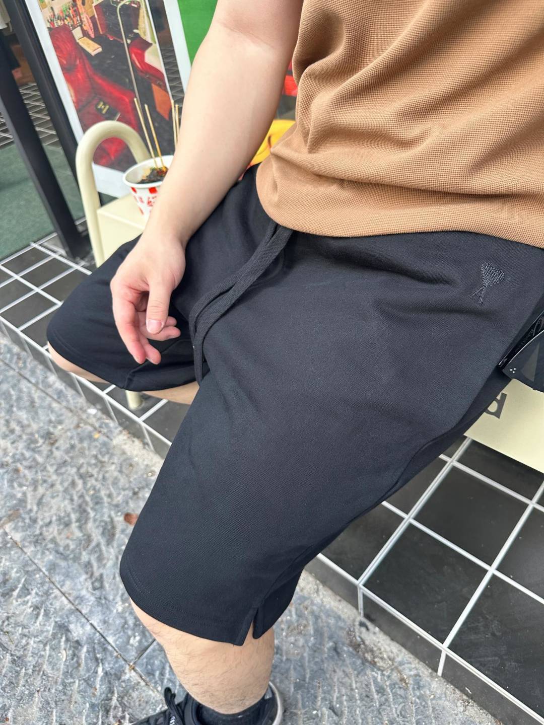 アミパリ ハート刺繍入りショートパンツ(ブラック) 詳細画像 1