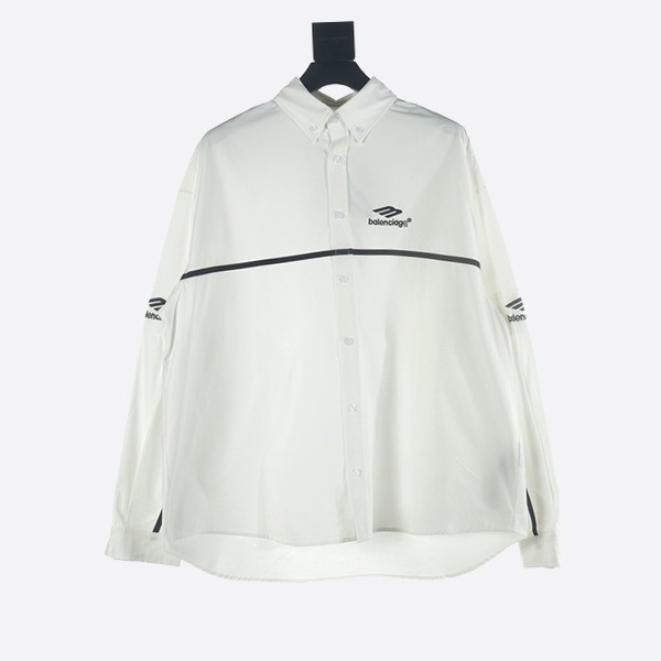 バレンシアガ 3b スポーツ アイコン トラックスーツ シャツ オーバーサイズ ホワイト