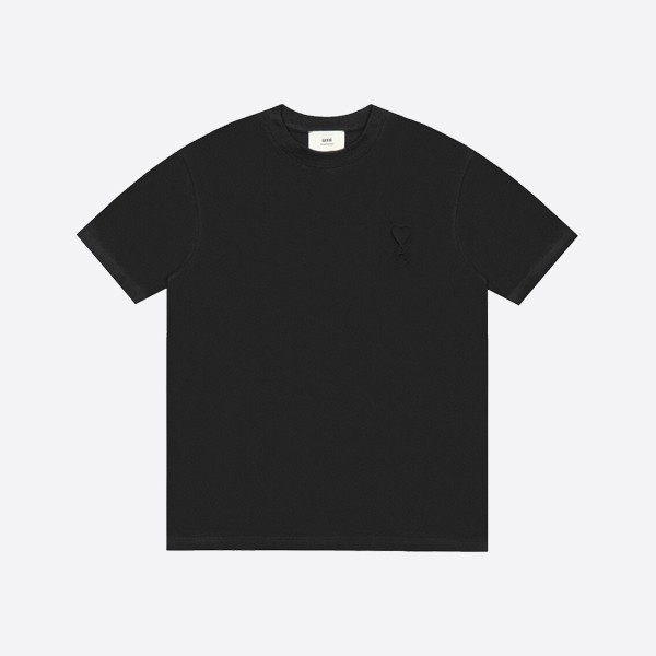 アミ パリス オーガニックコットン ヘビージャージー AMI DE COEUR Tシャツ ブラック