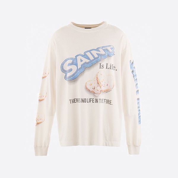 セントマイケル ハートクッキー L/S TEE/WHT