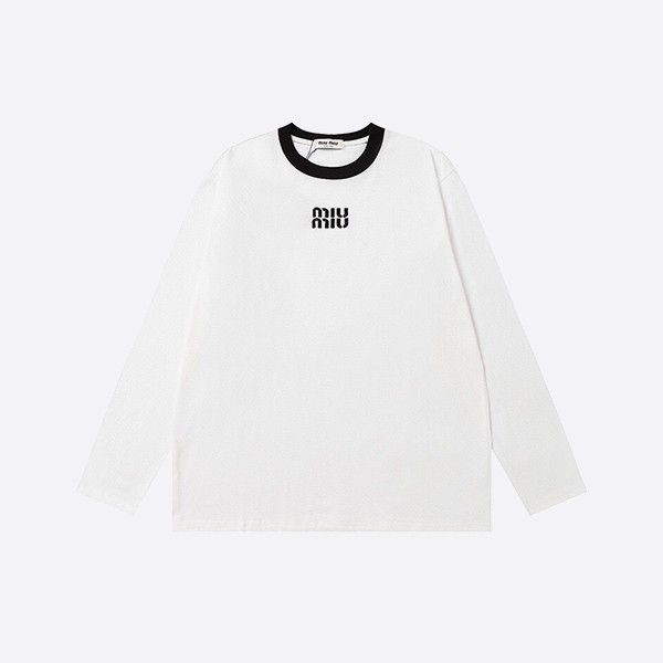 ミュウミュウ ロゴパッチ ロングスリーブ Tシャツ