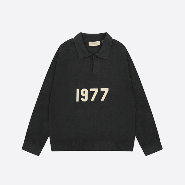 フィアオブゴッド エッセンシャルズ 1977 ニット L/S ポロ アイアン