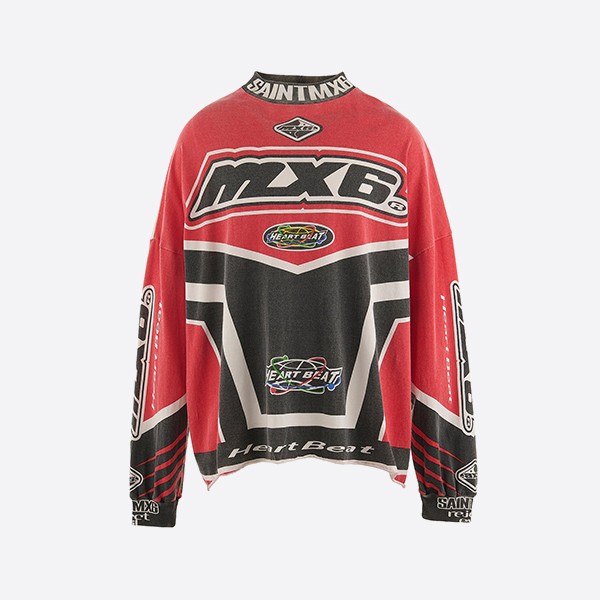 セントマイケル MX6 長袖Tシャツ レッド