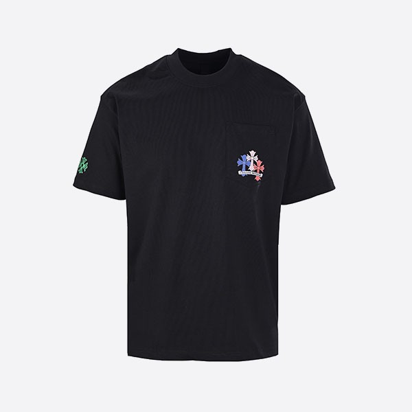 クロームハーツ マルチカラー クロス セメタリー Tシャツ ブラック