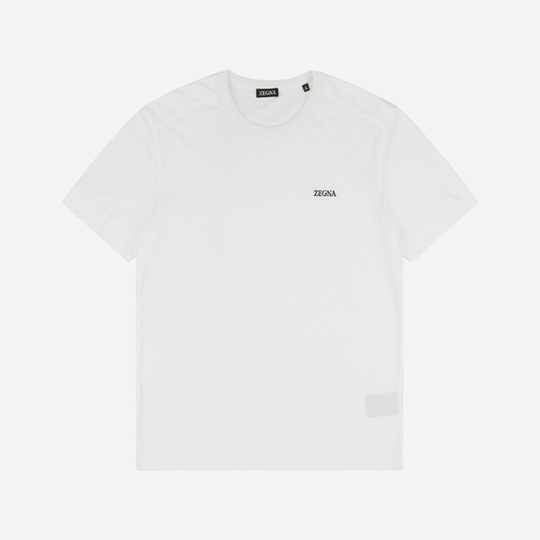 ゼニア オプティカル ホワイト コットン Tシャツ