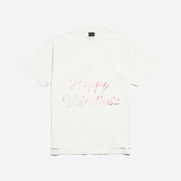 バレンシアガ リップスティック バレンタイン Tシャツ ホワイト