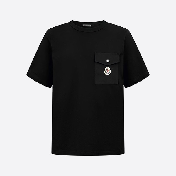 「正規品級」モンクレール フロントポケット ロゴ Tシャツ ブラック