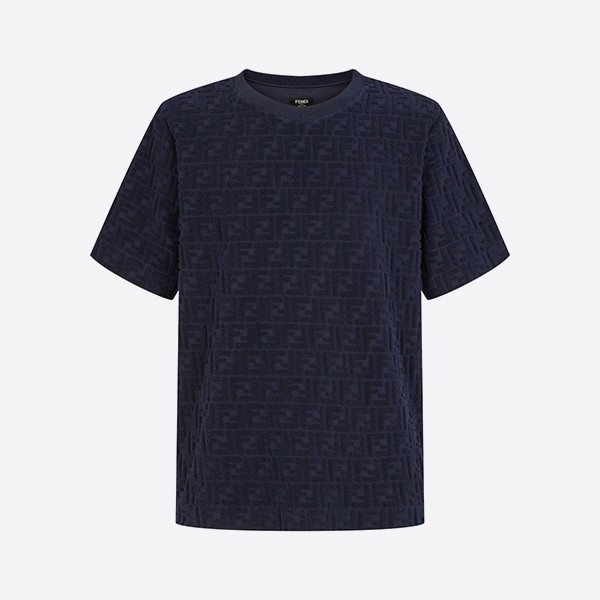 「正規品級」フェンディ テリーコットンTシャツ ブルー