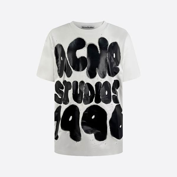 「正規品級」アクネ・ストゥディオズ Tシャツ ロゴ リラックス ユニセックスフィット ホワイト