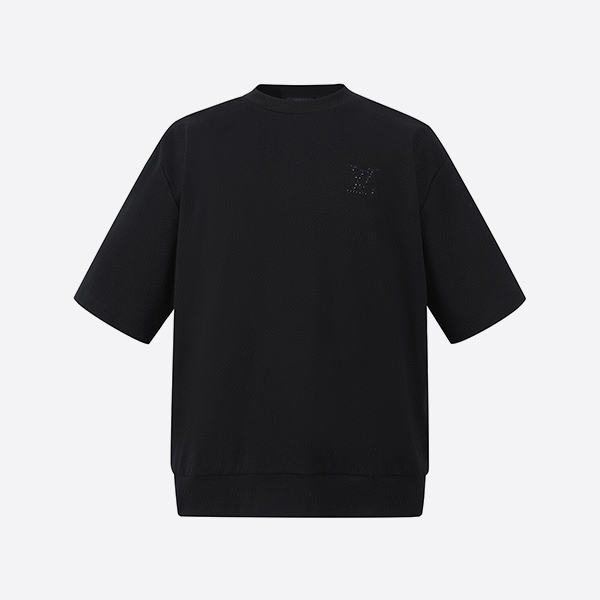 「正規品級」ルイ・ヴィトン LV エンベリッシュド ジャージー Tシャツ ブラック