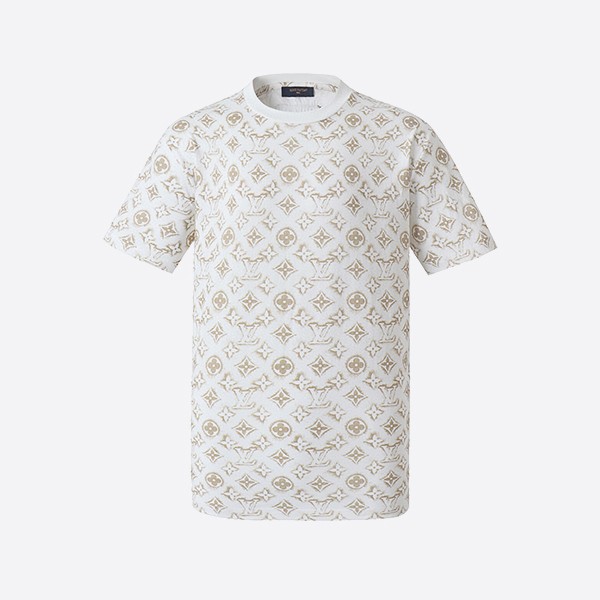 「正規品級」ルイ・ヴィトン モノグラム サンドモチーフ コットンTシャツ ホワイト