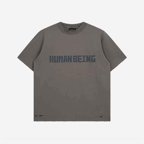 「正規品級」バレンシアガ ヒューマン ビーイング シフトTシャツ ダークグレー