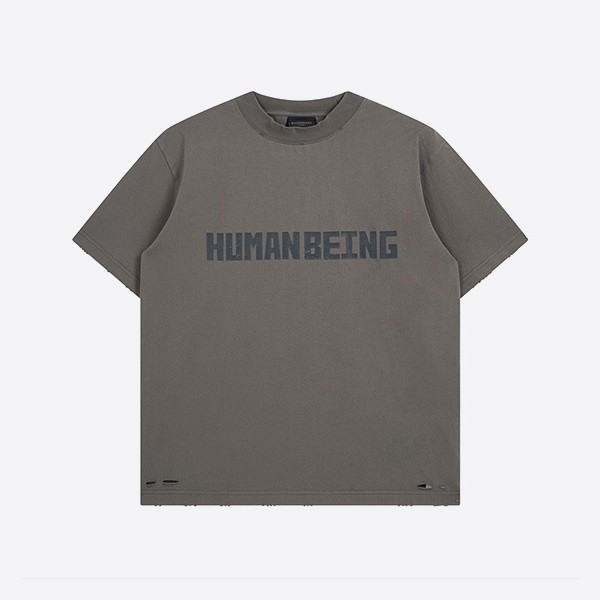 「正規品級」バレンシアガ ヒューマン ビーイング シフトTシャツ ダークグレー