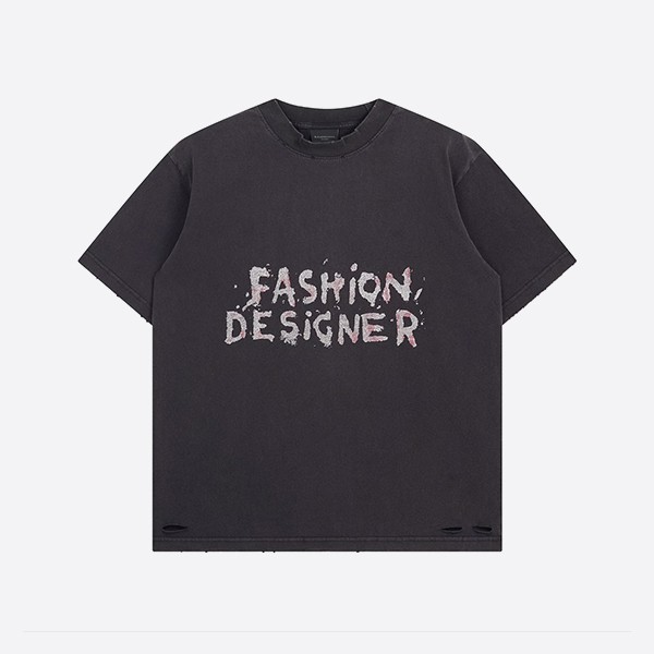 「正規品級」バレンシアガ ファッションデザイナー オーバーサイズTシャツ フェードブラック