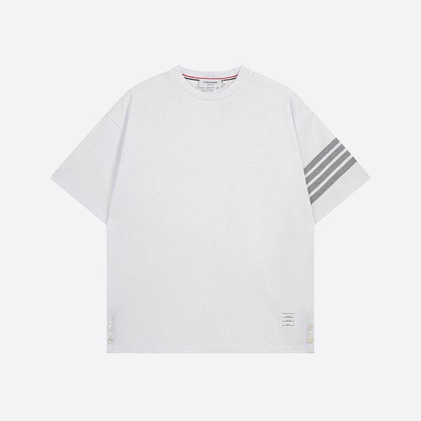 「正規品級」トム ブラウン グレー 4BAR Tシャツ ホワイト