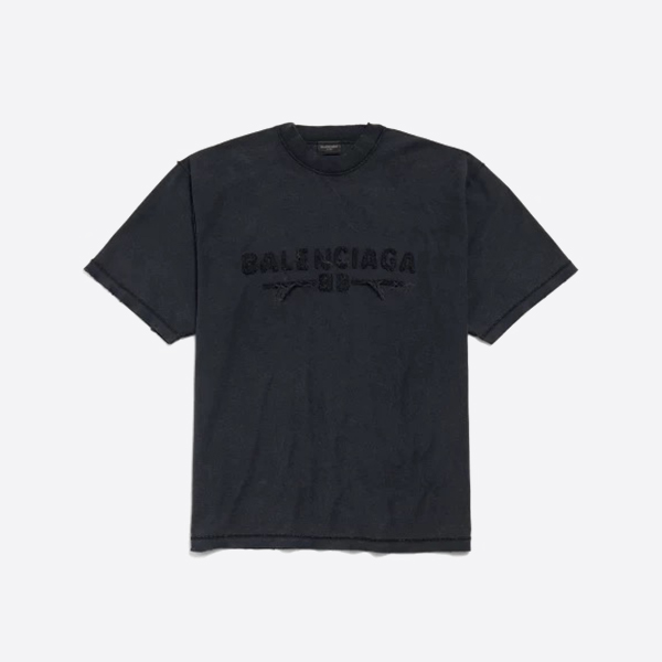 「正規品級」バレンシアガ インサイドアウト Tシャツ ミディアムフィット ブラック フェード