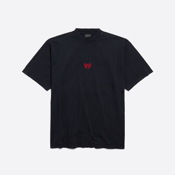 「正規品級」バレンシアガ ローレル クラシック Tシャツ ミディアムフィット フェードブラック