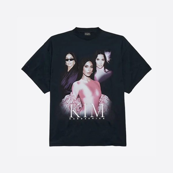 「正規品級」バレンシアガ キム・カーダシアン オーバーサイズ Tシャツ フェードブラック