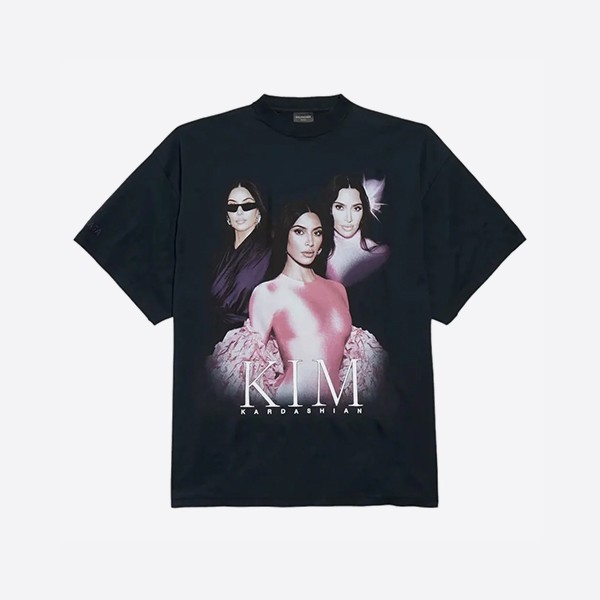 「正規品級」バレンシアガ キム・カーダシアン オーバーサイズ Tシャツ フェードブラック