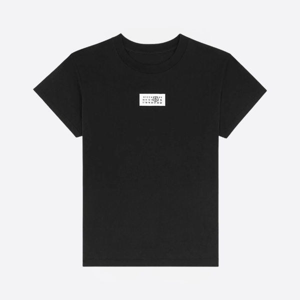 「正規品級」MM6 メゾン・マルジェラ コットン 数字タブ Tシャツ ブラック