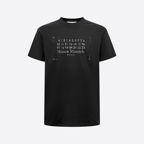 「正規品級」メゾン・マルジェラ ブラック スタンプ ロゴ Tシャツ