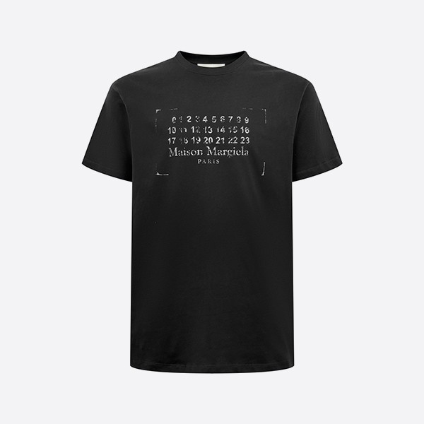 「正規品級」メゾン・マルジェラ ブラック スタンプ ロゴ Tシャツ