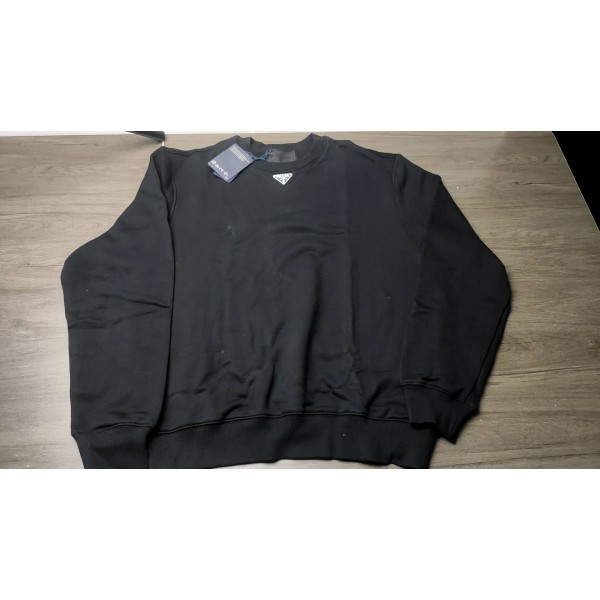 Prada 24Fw triangle logo basic crew neck sweatshirt