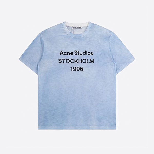 アクネ ストゥディオズ ロゴ Tシャツ リラックスフィット ダスティブルー