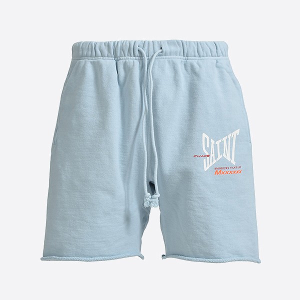 SAINT Mxxxxxx スウェットショーツ リボンセイント ブルー