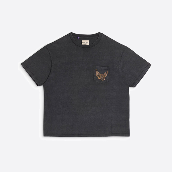 ギャラリーデプト フライングブレイン プリントコットンTシャツ ブラック